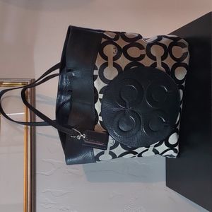 Signature Jacquard/Leather Tote Bag by Coach